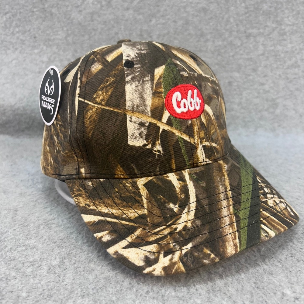 Cobb Logo Mens Camo Realtree Max-5 Baseball Cap Adjustable OSFM